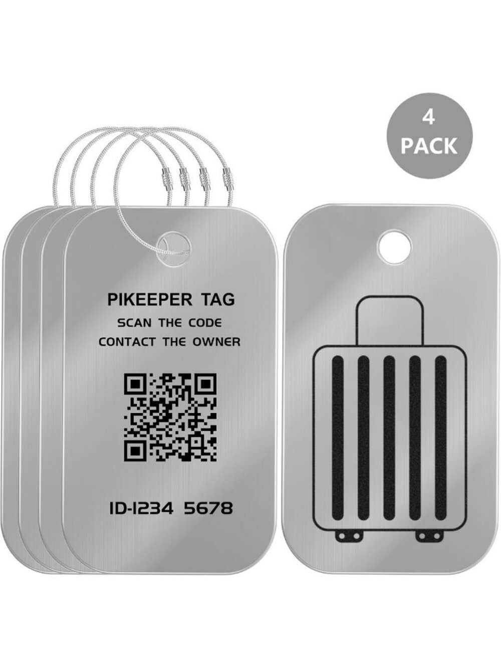 4-Pack Smart QR Code Luggage Tags for Travel, Location Tracking & Privacy
